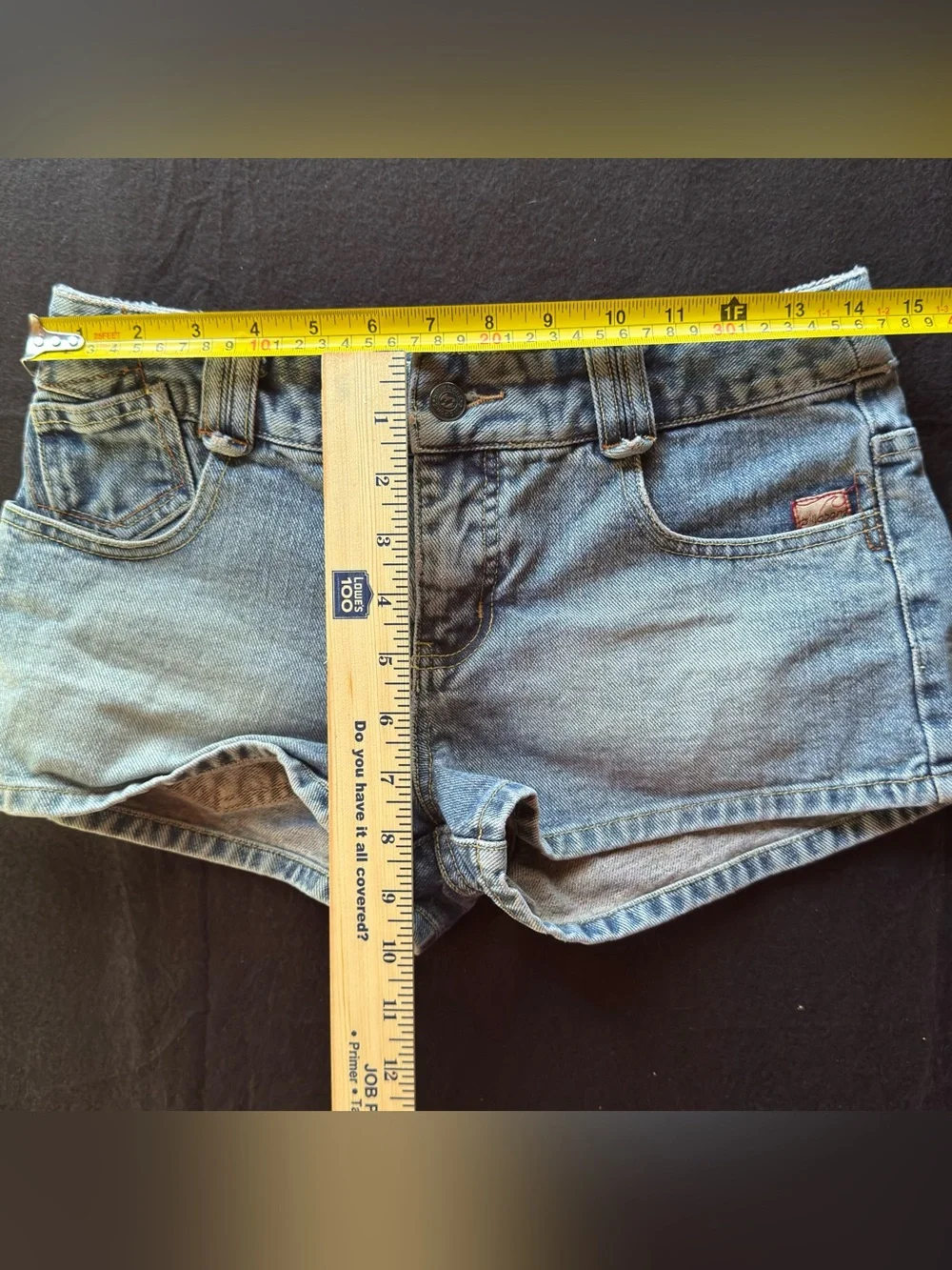 Y2K Billabong Women's Light Blue Denim Shortie Shorts beach pool travel school